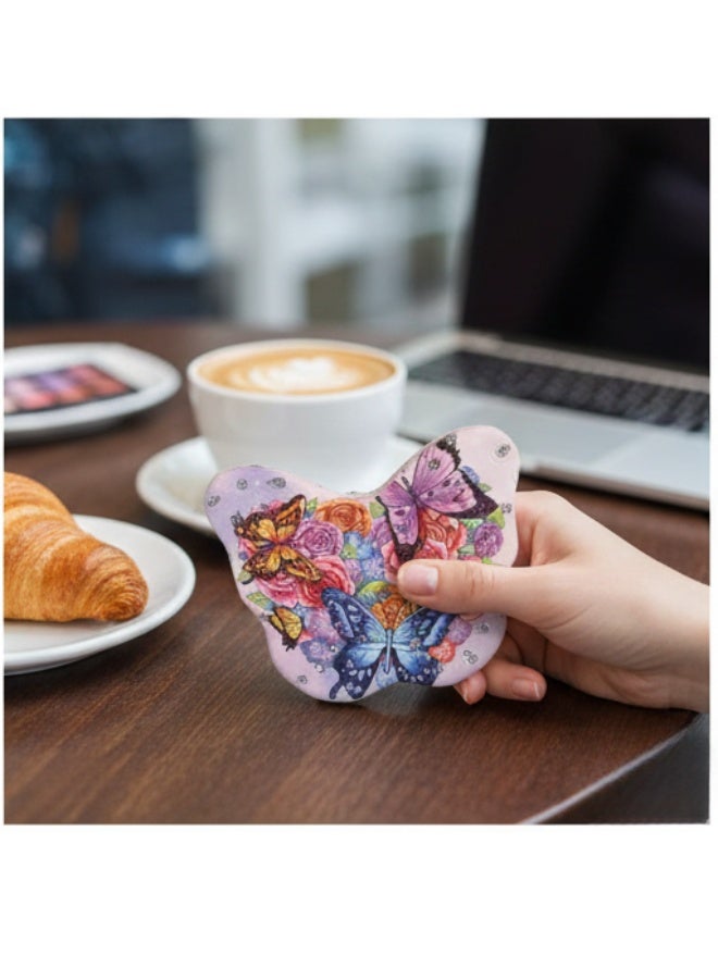 Pocket-Sized Butterfly-Shaped Vanity Mirror – Double-Sided Foldable Travel Mirror for Makeup & Skincare - Image 3